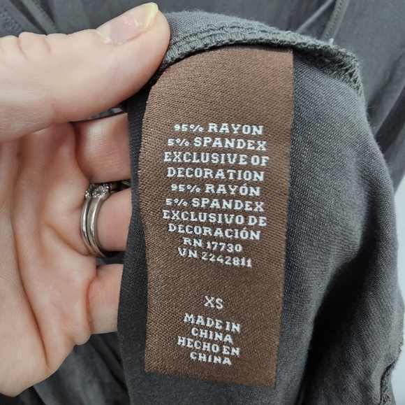 Knox Rose Gray Bell Sleeve Embroidered Scoop Neck Tassel Tie Boho Dress - Picture 5 of 9